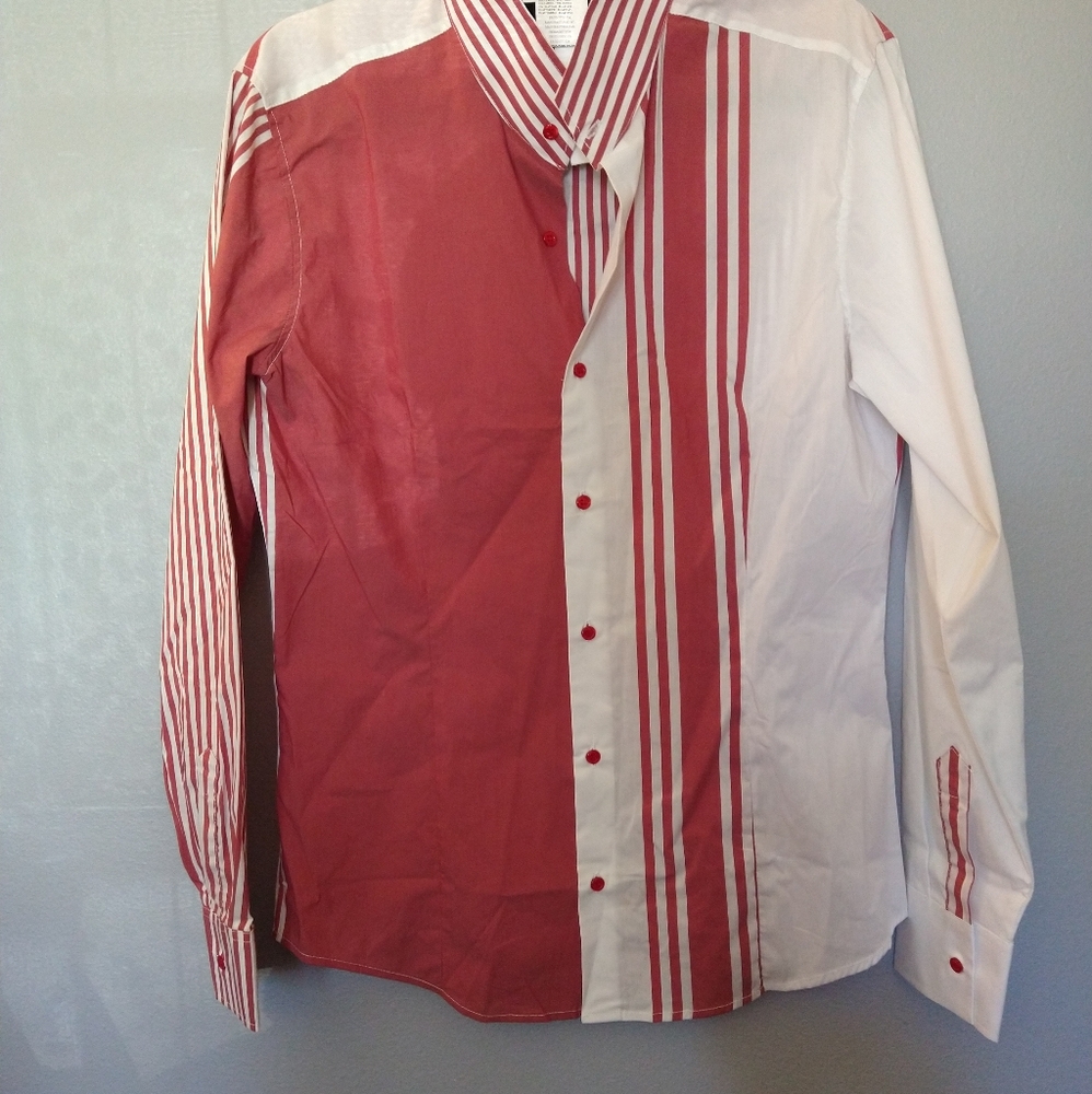 Mens Color blocked long sleeve dress shirt